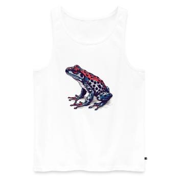 Pfeilgiftfrosch Amphibie in toller retro Optik - Männer Premium Bio Tank Top - Weiß - Vorne - AI Model Male 178 light (178cm)