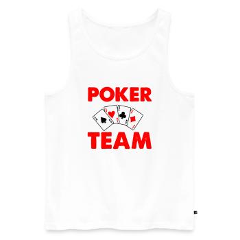 Équipe de poker - Débardeur bio Premium Homme - blanc - Devant - AI Model Male 178 light (178cm)