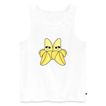 Bananes fraîches - Débardeur bio Premium Homme - blanc - Devant - Michal (187cm)