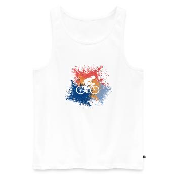 Bicycle Cycling Road Bike Vintage - Men's Premium Organic Tank Top - white - Front - Michal (187cm)