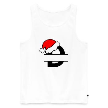 Alphabet Noël Lettre D a personnaliser - Débardeur bio Premium Homme - blanc - Devant - AI Model Male 178 light (178cm)