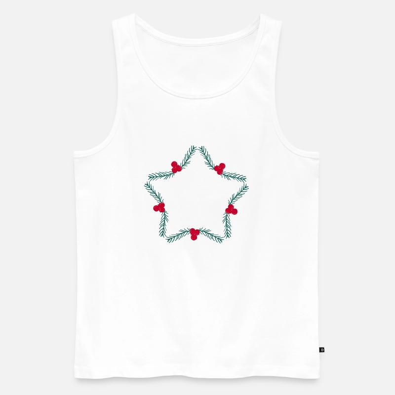 Weihnachtskranz in Sternform - Männer Premium Bio Tank Top - Weiß