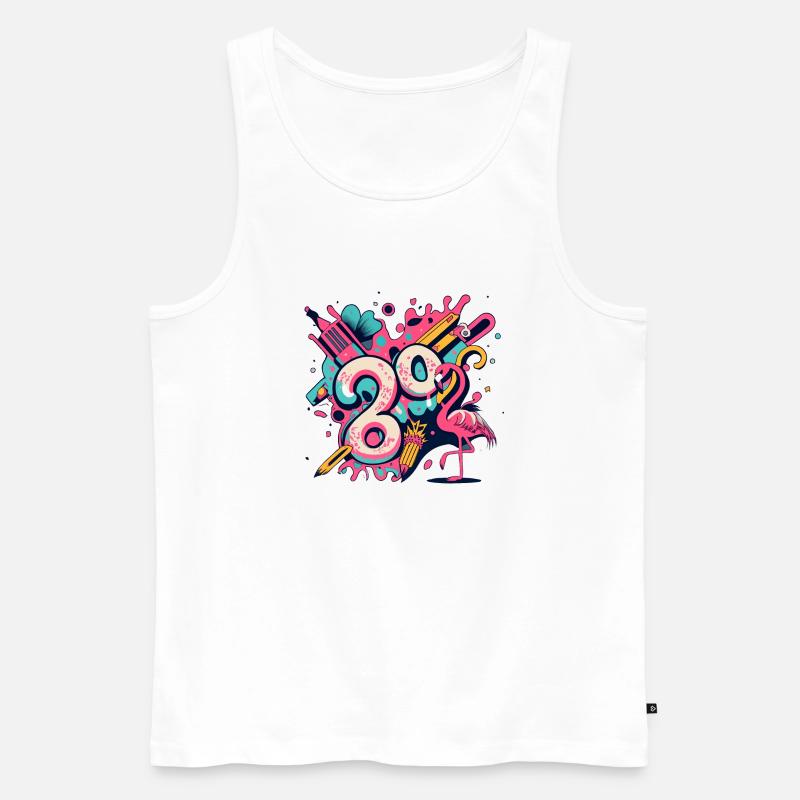 Retro-Welle - Männer Premium Bio Tank Top - Weiß