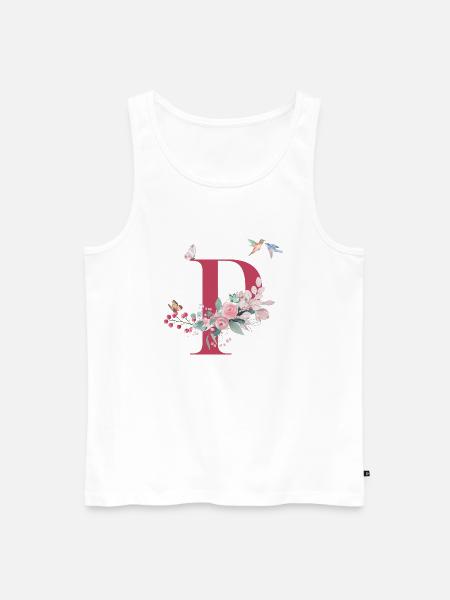 Buchstabe p floral - Geschenkidee - Männer Premium Bio Tank Top - Weiß