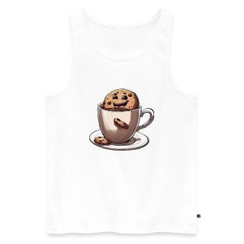 Coffee Coffee Cup Caffeine Gift Coffee Bean - Men's Premium Organic Tank Top - white - Front - Michal (187cm)