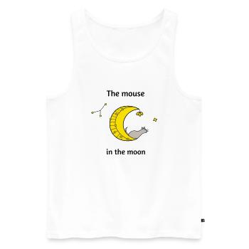 The mouse in the moon - Men's Premium Organic Tank Top - white - Front - AI Model Male 178 light (178cm)