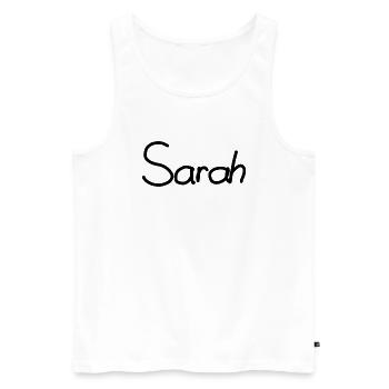 Sarah - Männer Premium Bio Tank Top - Weiß - Vorne - Michal (187cm)