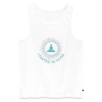 Namaste et embrassez les oups - Débardeur bio Premium Homme - blanc - Devant - AI Model Male 178 light (178cm)