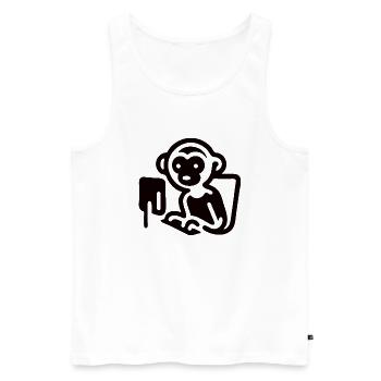 Affe Programmier - Männer Premium Bio Tank Top - Weiß - Vorne - Michal (187cm)