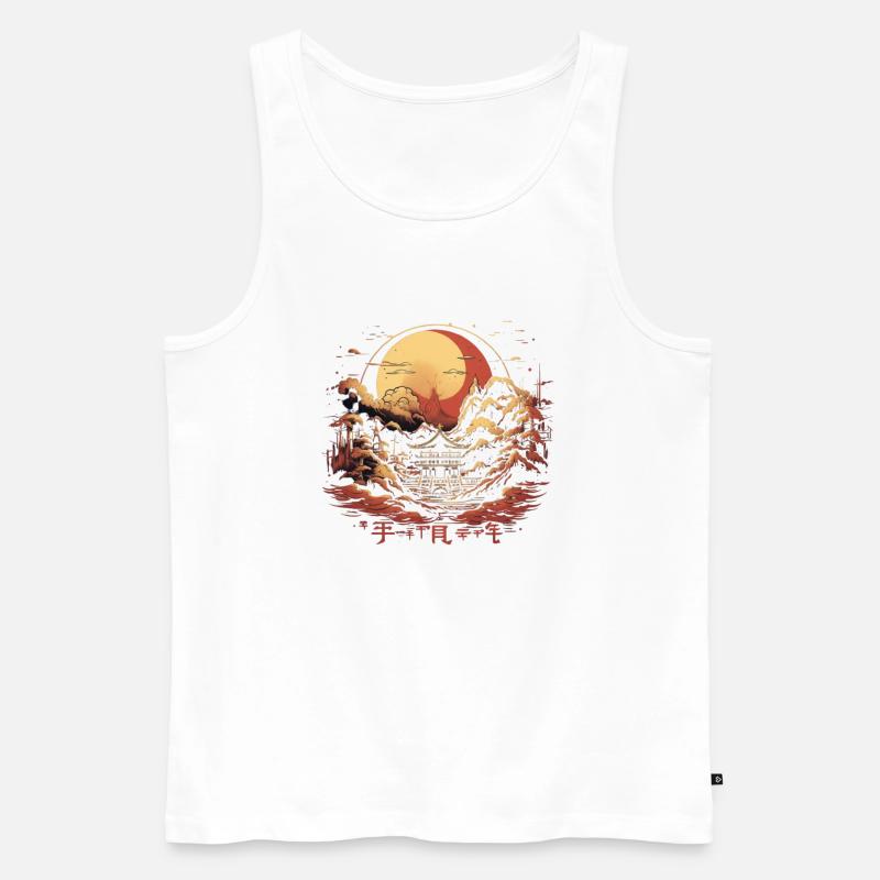 Japan Landscape - Männer Premium Bio Tank Top - Weiß