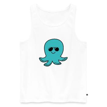 Poulpe Cool - Débardeur bio Premium Homme - blanc - Devant - Michal (187cm)