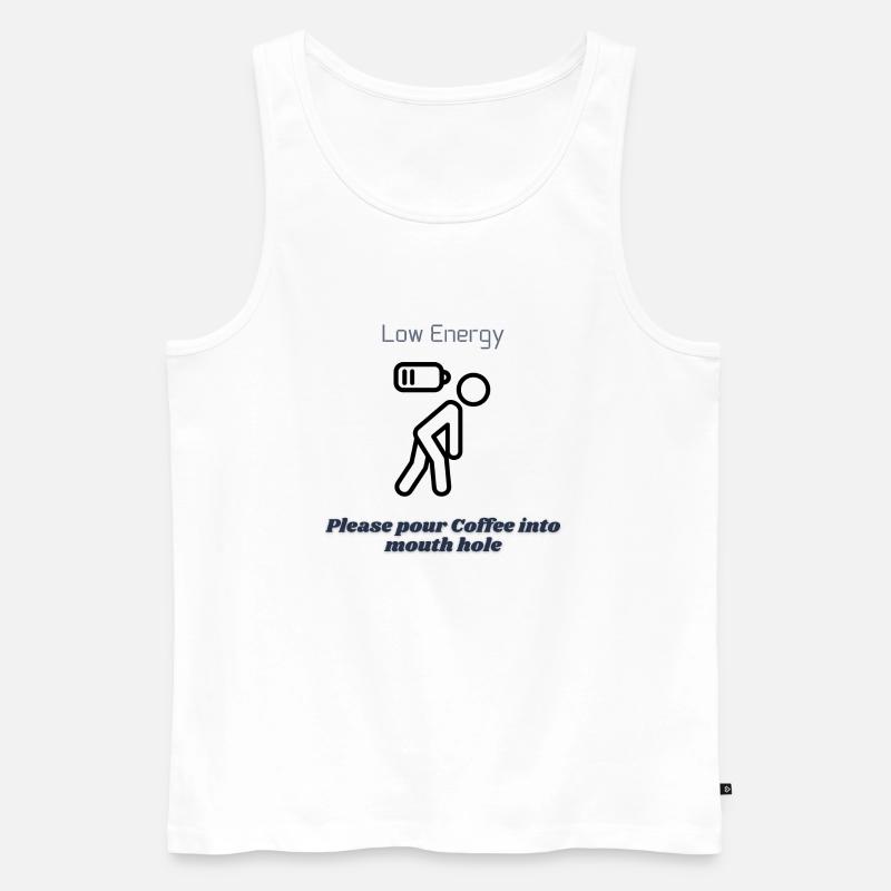 Bitte gib mir Kaffee - Männer Premium Bio Tank Top - Weiß