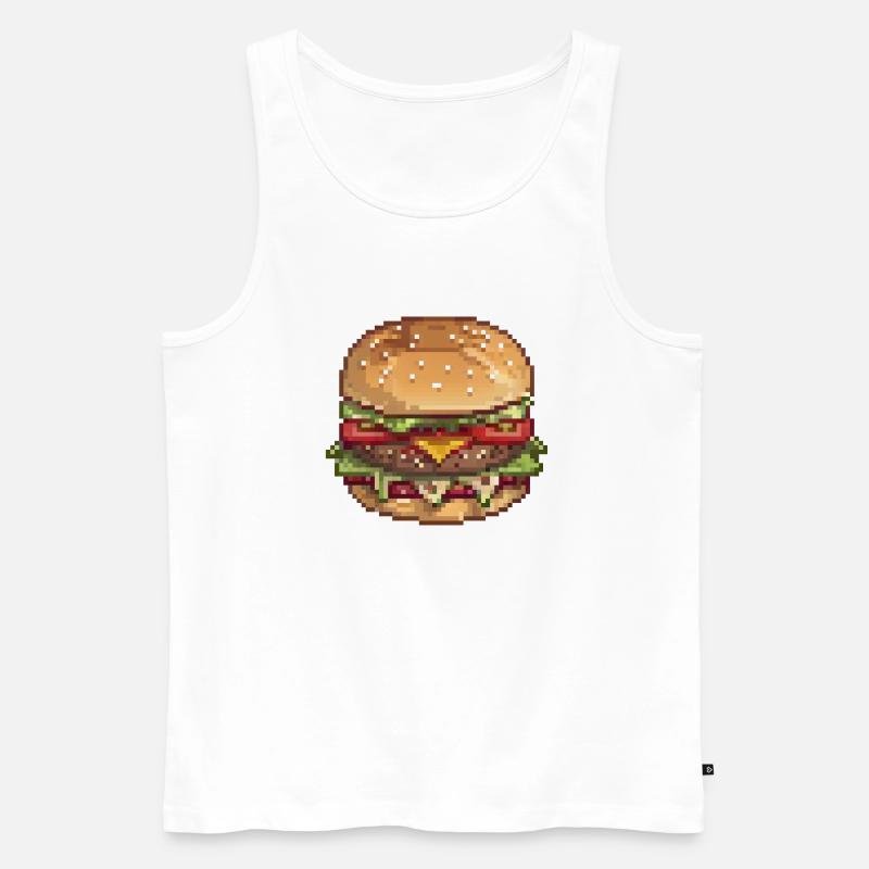 Burger in Byte-Größe - Männer Premium Bio Tank Top - Weiß