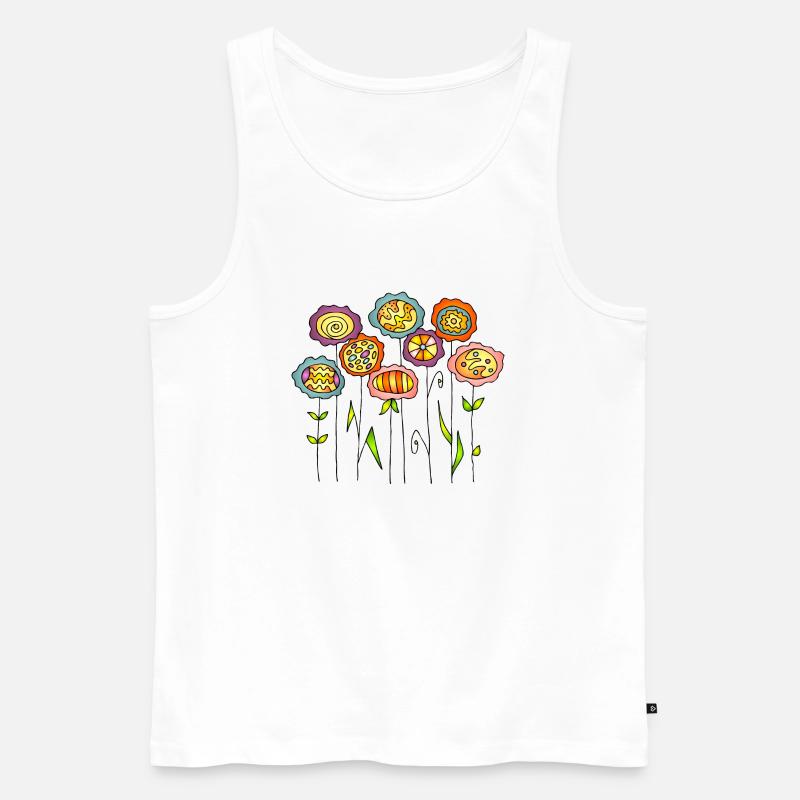 Blumen - Männer Premium Bio Tank Top - Weiß