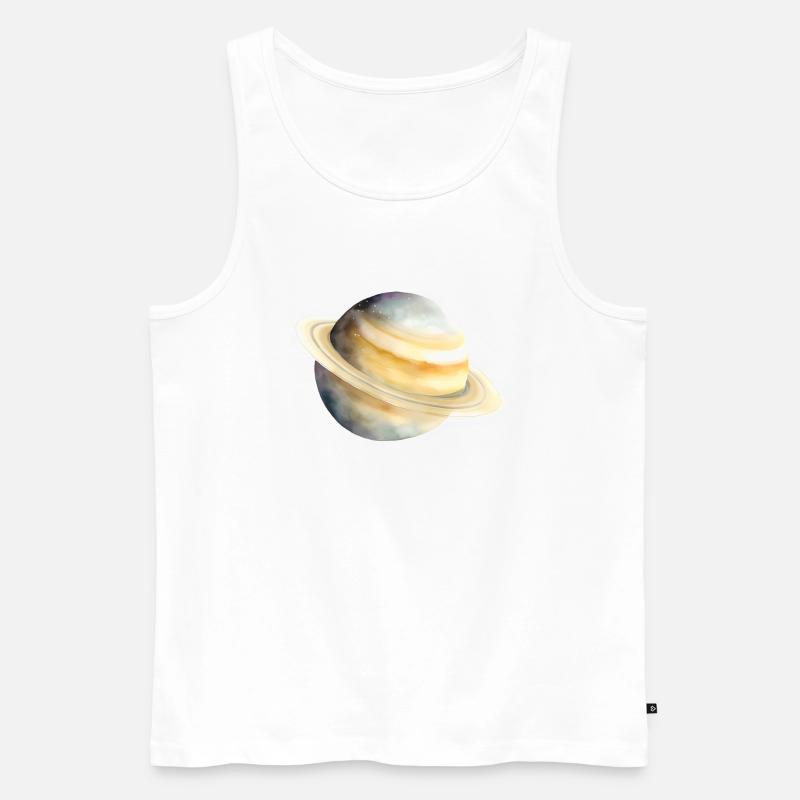 Saturn - Männer Premium Bio Tank Top - Weiß
