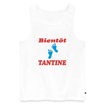 BALD TANTINE - Männer Premium Bio Tank Top - Weiß - Vorne - Michal (187cm)