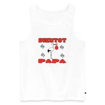 BIENTOT PAPA - Débardeur bio Premium Homme - blanc - Devant - Michal (187cm)