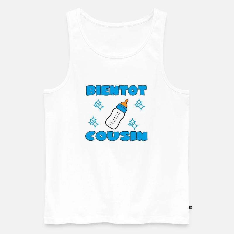 BALDIGER COUSIN - Männer Premium Bio Tank Top - Weiß