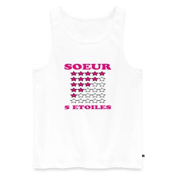 SOEUR 5 ETOILES - Débardeur bio Premium Homme - blanc - Devant - Michal (187cm)