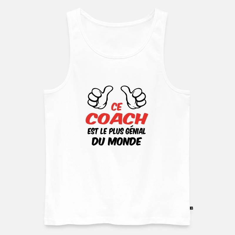 BESTER COACH - Männer Premium Bio Tank Top - Weiß