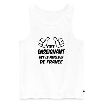 MEILLEUR ENSEIGNANT - Débardeur bio Premium Homme - blanc - Devant - Michal (187cm)