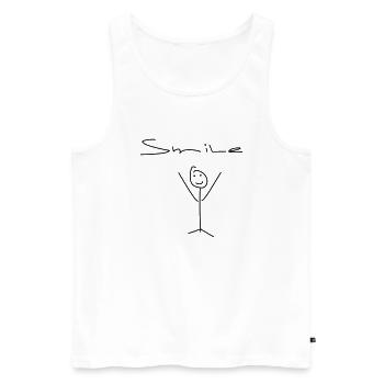 smile - please smile - Men's Premium Organic Tank Top - white - Front - Michal (187cm)