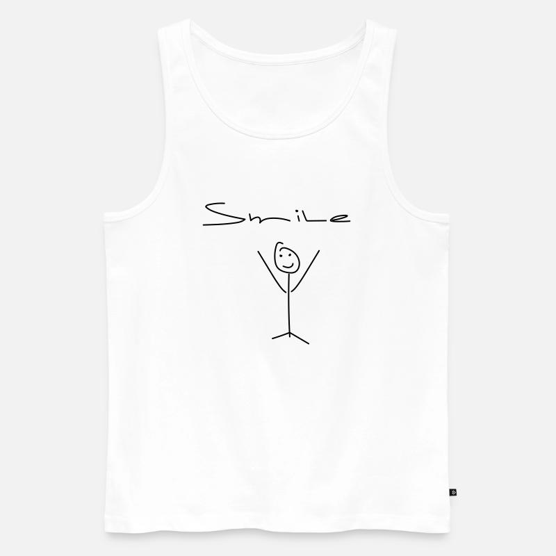 smile - bitte lächeln - Männer Premium Bio Tank Top - Weiß