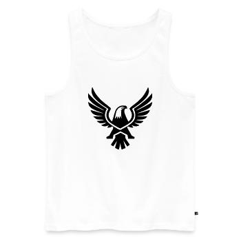 Aigle faucon symbole armoiries pictogramme vectoriel - Débardeur bio Premium Homme - blanc - Devant - Michal (187cm)