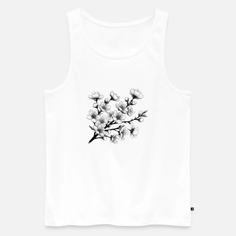 Kirschblüte - Männer Premium Bio Tank Top - Weiß