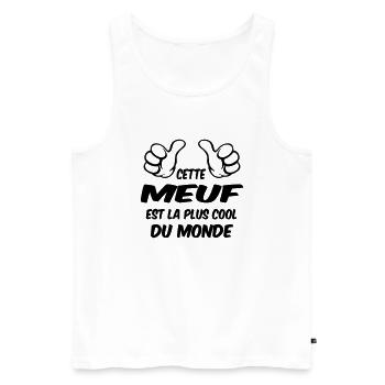 MEILLEURE MEUF - Débardeur bio Premium Homme - blanc - Devant - Michal (187cm)