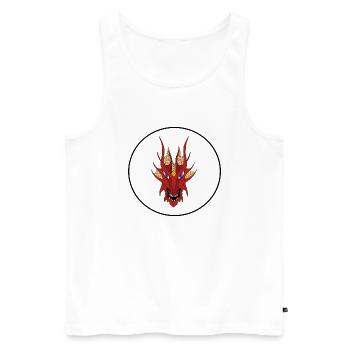 Entrez dans le dragon rouge - Débardeur bio Premium Homme - blanc - Devant - Michal (187cm)
