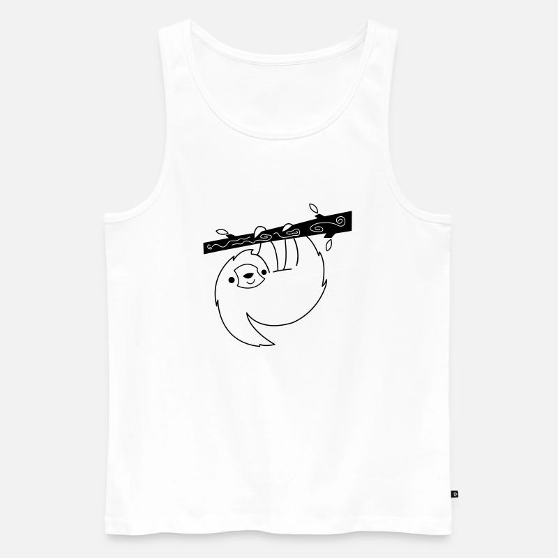 faultier 001 - Männer Premium Bio Tank Top - Weiß
