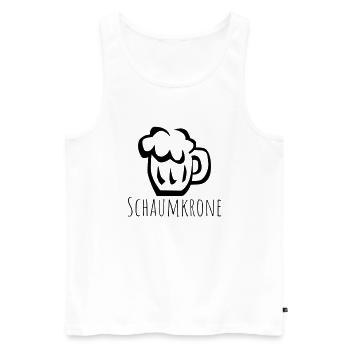 Schaumkrone - Bierkrug - Männer Premium Bio Tank Top - Weiß - Vorne - Michal (187cm)