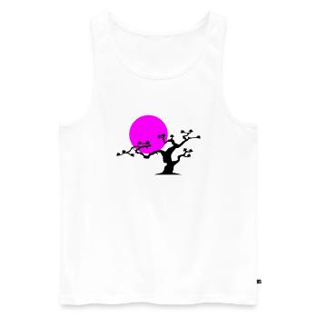 Arbre japonais - Débardeur bio Premium Homme - blanc - Devant - Michal (187cm)