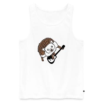 Cooler Igel Spielt Süß Gitarre Musik Gitarrist Fun - Männer Premium Bio Tank Top - Weiß - Vorne - AI Model Male 178 light (178cm)
