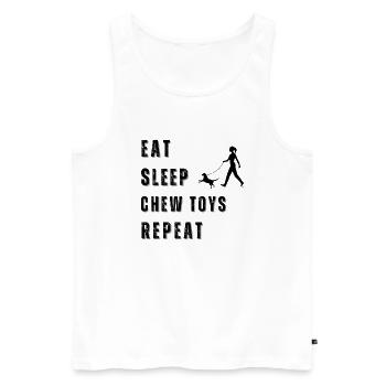 Eat, Sleep, chew toys, repeat - Men's Premium Organic Tank Top - white - Front - Michal (187cm)