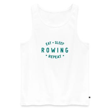 Eat Sleep Rowing Repeat - Rudern - Ruderer - Männer Premium Bio Tank Top - Weiß - Vorne - Michal (187cm)