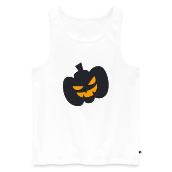 Halloween Kürbes kopf - Männer Premium Bio Tank Top - Weiß - Vorne - Michal (187cm)