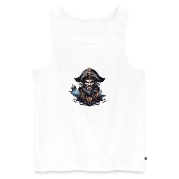 Pirate Captain Captain - Men's Premium Organic Tank Top - white - Front - Michal (187cm)