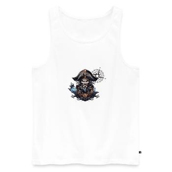 Pirate Captain Captain - Men's Premium Organic Tank Top - white - Front - Michal (187cm)