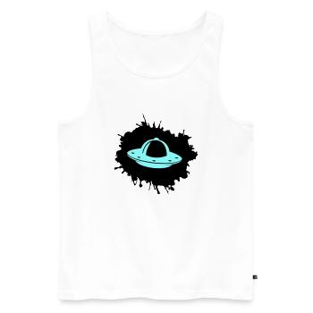 Ufo Klecks - Männer Premium Bio Tank Top - Weiß - Vorne - AI Model Male 178 light (178cm)
