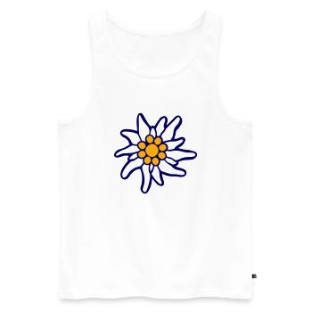 Weiße Alpen Edelweiß Blume Bergblume Berge Wandern - Männer Premium Bio Tank Top - Weiß - Vorne - AI Model Male 178 light (178cm)