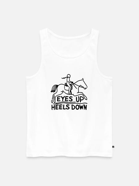Eyes up, heels down - Men's Premium Organic Tank Top - white