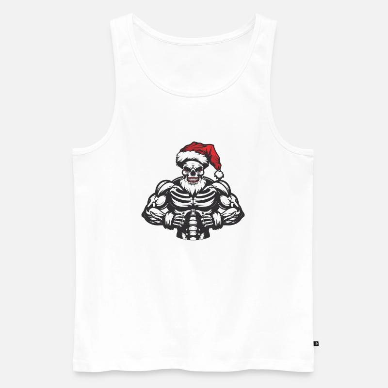 weihnachten skull - Männer Premium Bio Tank Top - Weiß