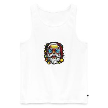 Fête du Père Noël - Débardeur bio Premium Homme - blanc - Devant - Michal (187cm)
