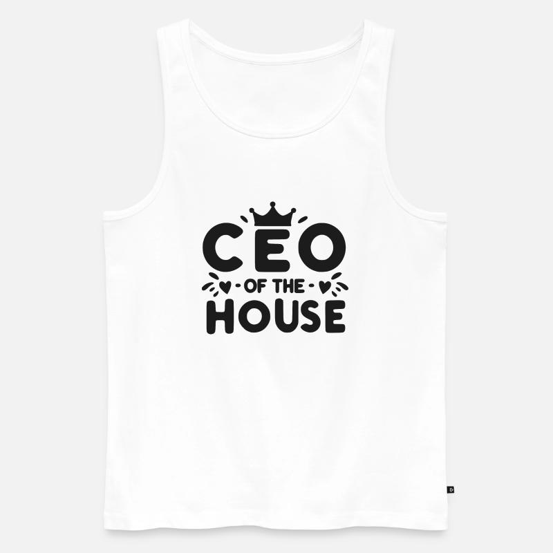 CEO des Hauses - Männer Premium Bio Tank Top - Weiß
