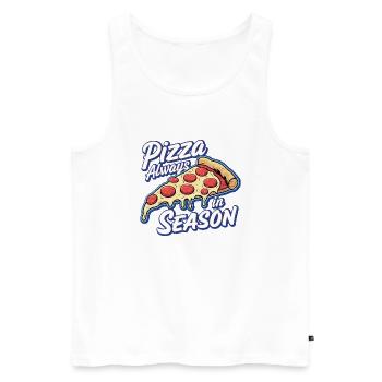 pizza toujours de saison - fast food italien - Débardeur bio Premium Homme - blanc - Devant - Michal (187cm)