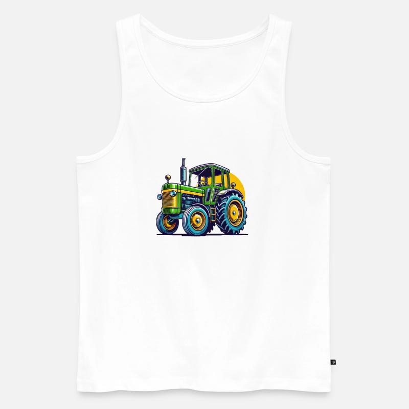 traktor trecker - Männer Premium Bio Tank Top - Weiß