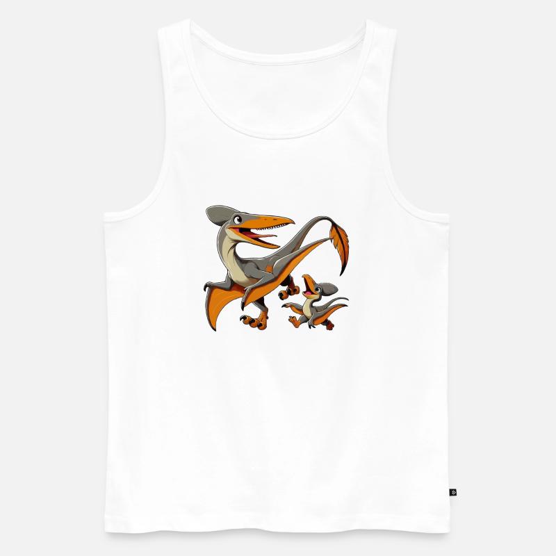 Pteranodon Mutter und Kind - Männer Premium Bio Tank Top - Weiß
