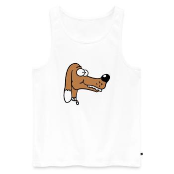 Visage de chien Petit Tête d’animal de compagnie Mignon - Débardeur bio Premium Homme - blanc - Devant - Michal (187cm)